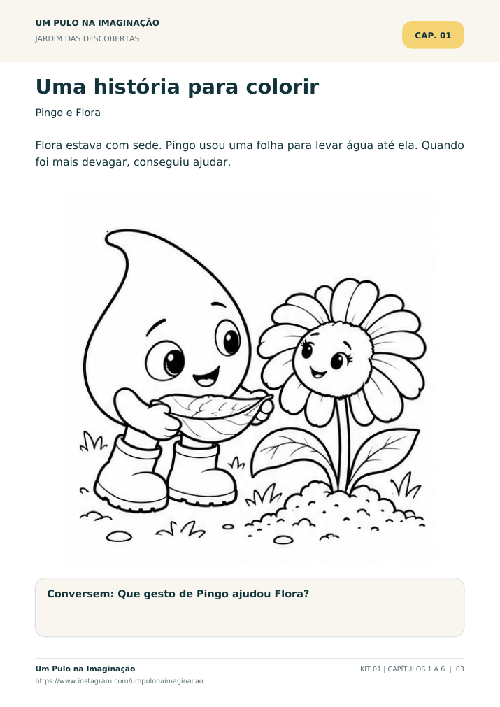 Página real de Pingo e Flora para colorir